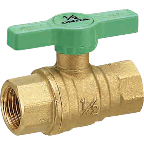 オンダ製作所　黄銅ボールバルブ　ＦＦ型（フルボア）　Ｒｃ３／８　Ｔハンドル　FF-T10　1 個