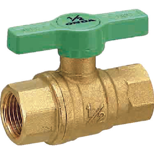 オンダ製作所　黄銅ボールバルブ　ＦＦ型（フルボア）　Ｒｃ１／２　Ｔハンドル　FF-T15　1 個