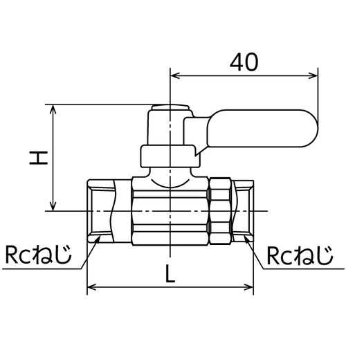 オンダ製作所　ボールバルブ　フリーボールＭ１型Ｒタイプ（ロングハンドル）　Ｒｃ１／４　×　Ｒｃ１／４　M1-08MLR　1個