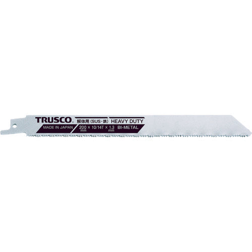 ＴＲＵＳＣＯ　解体用バイメタルセーバーソーブレード（厚刃タイプ）　１６０幅Ｘ１．３ｍｍ厚　１０／１４山　５枚入　TBSH-160-1014-5P　1 PK