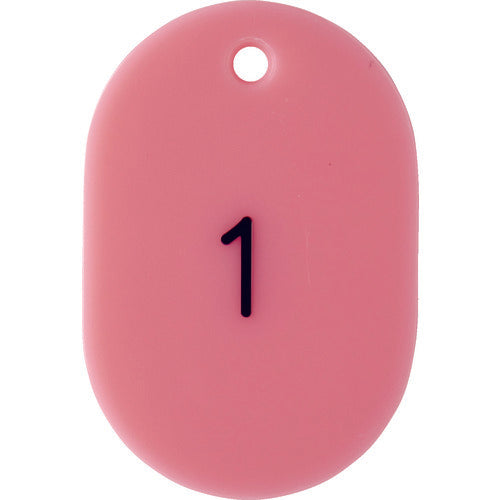 TRUSCO Numbered Oval Bills Large 60X40 1-25 Pink THFL-0125-P 1 Box