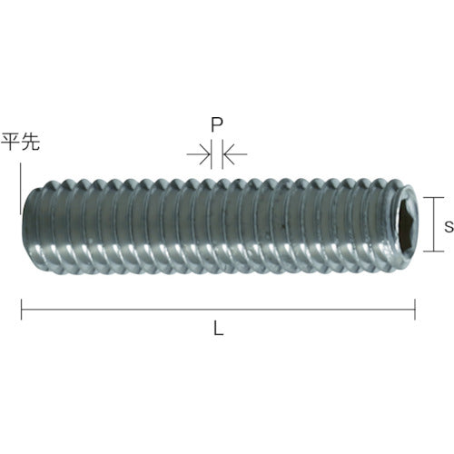 ＴＲＵＳＣＯ　六角穴付止めねじ　平先　ステンレス　Ｍ４×１４　５５本入　B77-0414　1 PK