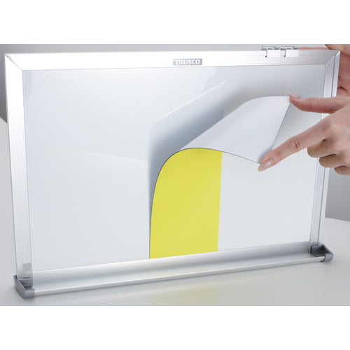TRUSCO Double-sided color magnetic sheet, yellow and white, WMS-10-YW, 1 sheet
