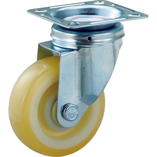 TRUSCO High Tensile Pressed Nylon Urethane Caster with Swivel Fitting 100mm HTTUJ-100A 1 pc