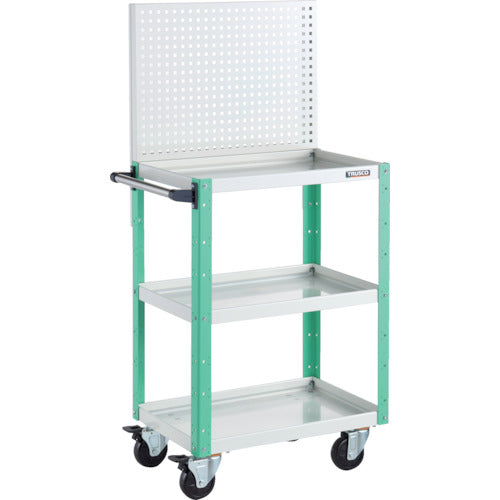 ＴＲＵＳＣＯ　ツールワゴン　イーグルワゴン　上部パンチングパネル　６００×４００×１３３０　ホワイト／ヤンググリーン　EGW-P963W-YG　1 台