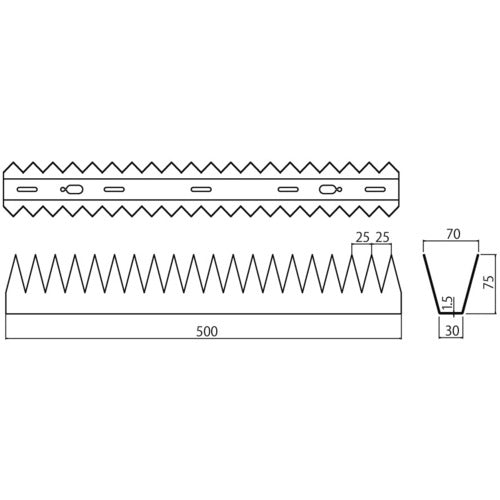 TRUSCO Sneaky Barrier W-Shaped Triangle Length 500mm TFG-500-2W 1 pc