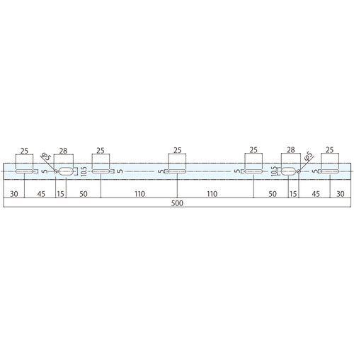 TRUSCO Shinobi-gaeshi F-type arrow length 500mm TFG-500-3F 1 piece