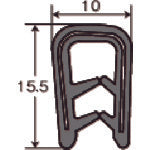ＴＲＵＳＣＯ　ワンタッチガスケット　２ｍ　ＰＶＣ　芯材入り　板厚３．５ｍｍまで　縦取り付け　WP-192T-2M-BK　1 巻