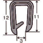 TRUSCO 원터치 개스킷 2m PVC 심재들이 판 두께 2.0mm까지 세로 설치 WP-GN-2M-BK 1권