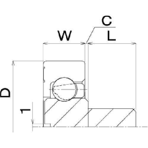 TOK 수지 베어링 DR-S 외경×나사 치수：26mm×M6 DR-26-SBS0.5 1개