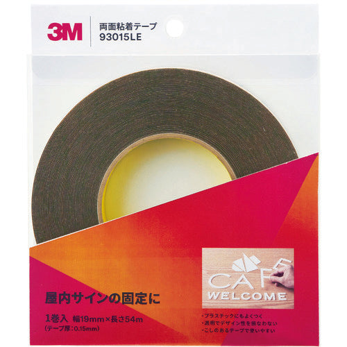 3M 양면 점착 테이프(강 점착 다용도) 93015LE 93015LE 19MMX54.8M 1권