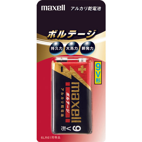 マクセル　アルカリ乾電池「ボルテージ」　９Ｖ形　6LF22(T)1B　1個