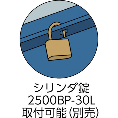ＴＲＵＳＣＯ　山型中皿付工具箱　５３３Ｘ２１２Ｘ２６０　ブルー　L-530-B　1個