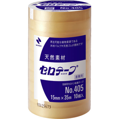 ニチバン　セロテープ　４０５−１５ｍｍＸ３５ｍ　Ｐｋ＝巻　バイオマスマーク認定製品　405-15　10巻