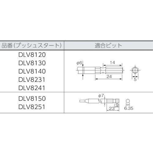 델보 전동 드라이버 전장 266mm 적합 소나사 2.6~4.0mm(57736) DLV8231-EJN 1대