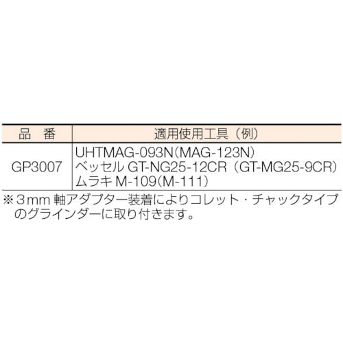 ＴＲＵＳＣＯ　ＧＰトップミニ　Φ３０　３ｍｍ軸アダプター付　（５個入）　＃４０　４０＃　GP3007　1 箱