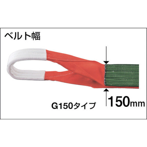 ＴＲＵＳＣＯ　ベルトスリング　ＪＩＳ３等級　両端アイ形　１５０ｍｍＸ２．０ｍ　G150-20　1 本