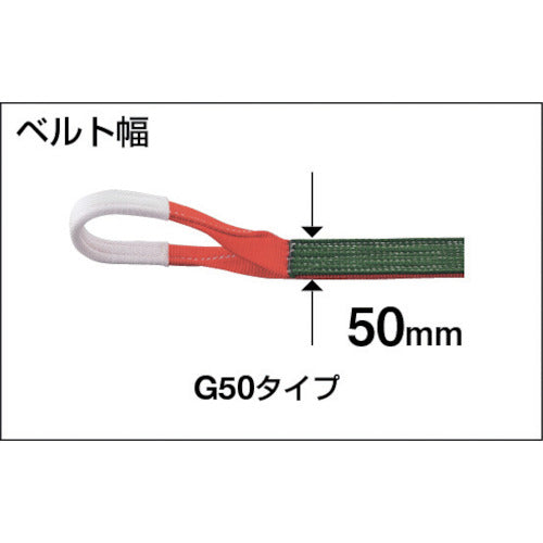 ＴＲＵＳＣＯ　ベルトスリング　ＪＩＳ３等級　両端アイ形　５０ｍｍＸ２．５ｍ　G50-25　1 本