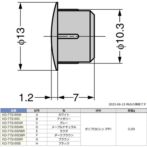 SUGATSUNE (120041070) KD-772-65W Multipurpose hole filling cap KD-772-65W 1 piece