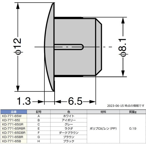 SUGATSUNE (120041060) KD-771-65W Multipurpose hole filling cap KD-771-65W 1 piece