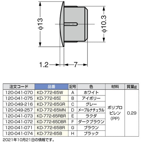 SUGATSUNE (120041074) KD-772-65B Multipurpose hole filling cap KD-772-65B 1 piece