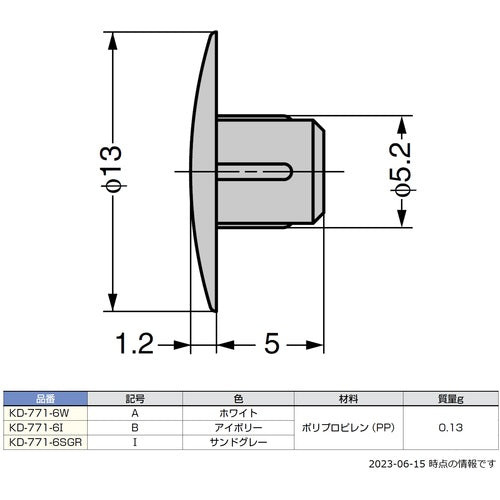 SUGATSUNE (120041050) KD-771-6W Multipurpose hole filling cap KD-771-6W 1 piece