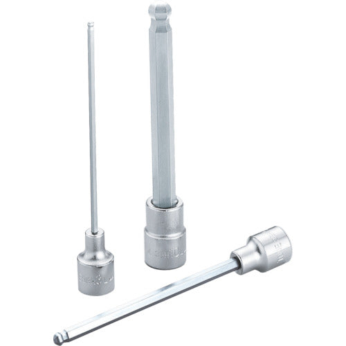 TONE 롱 볼 포인트 헥사곤 소켓 대변 치수 5mm 삽입각 9.5mm 길이 98mm 3BH-05L 1개