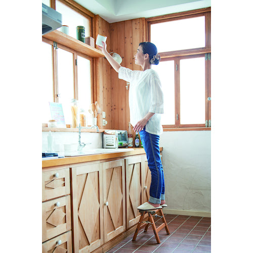 ＴＥＮＭＡ　踏台　ウッディーステップ１段　ブラウン　811000514　1台