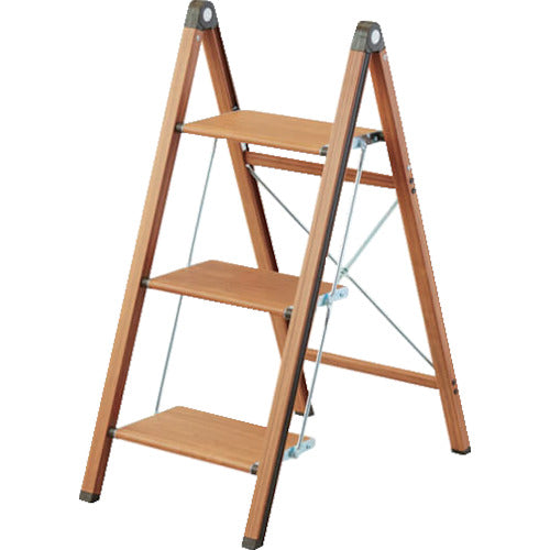 TENMA 발판 우디 슬림 스텝 3단 브라운 811000518 1대