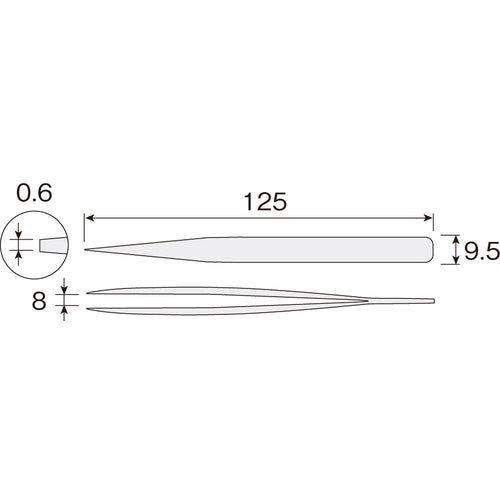 HOZAN 핀셋 125mm P-891 1개