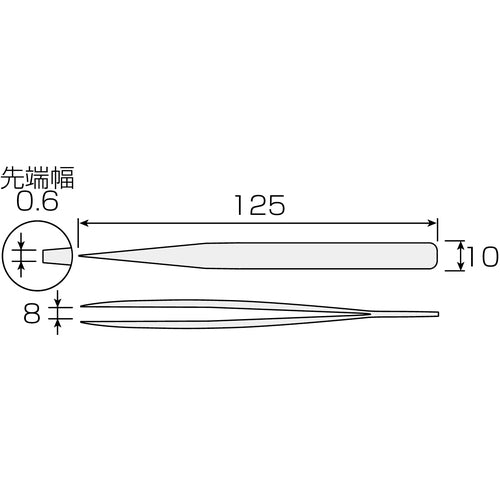 ＨＯＺＡＮ　先曲がりピンセット　１３０ｍｍ　P-887　1本