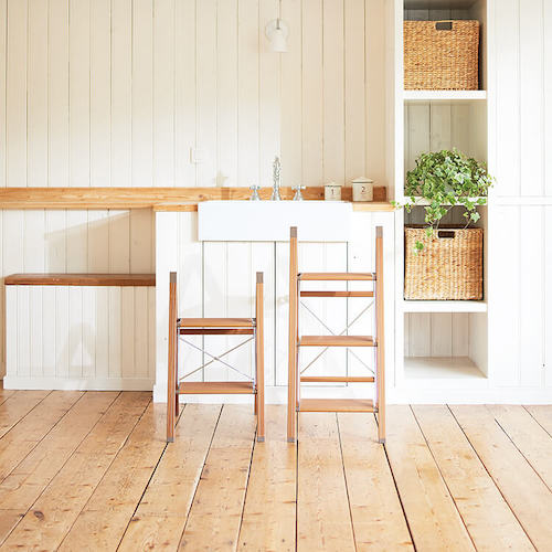 ＴＥＮＭＡ　踏台　ウッディースリムステップ２段　ブラウン　811000517　1台