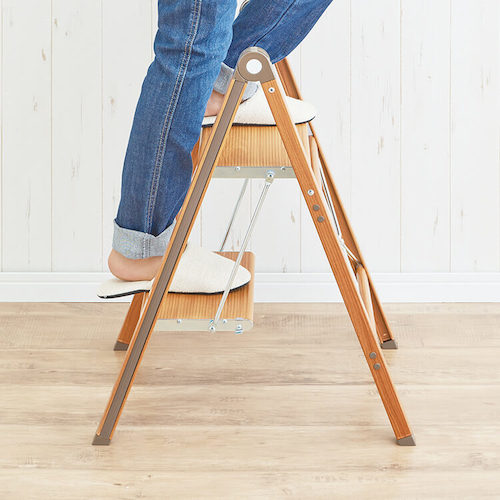 ＴＥＮＭＡ　踏台　ウッディースリムステップ２段　ブラウン　811000517　1台