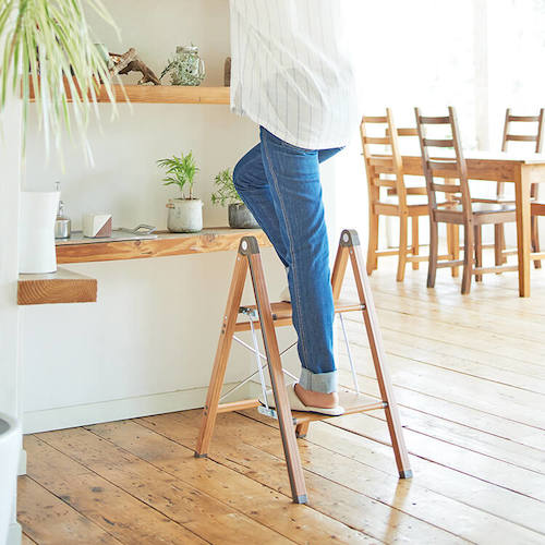 ＴＥＮＭＡ　踏台　ウッディースリムステップ２段　ブラウン　811000517　1台