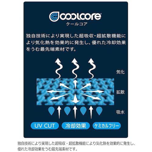 ミドリ安全　ベルデクセル　男女共用　半袖クールコアＴシャツ　ＶＥＣ１９上　ブラック　３Ｌ　VEC19-UE-3L　1 着