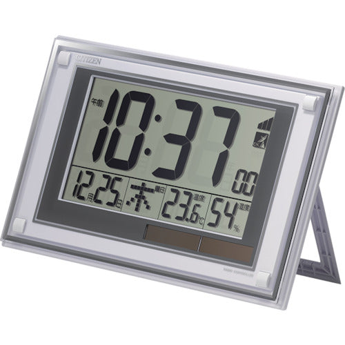 Citizen radio clock (digital display) (for hanging or placing) with thermometer and hygrometer, white, 188 x 299 x 28 mm, 8RZ189-003, 1 unit