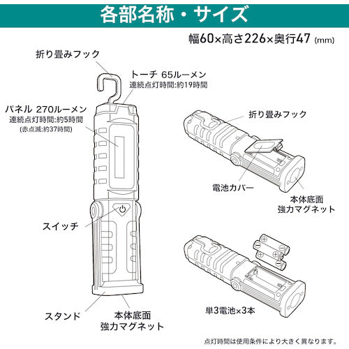 ELPA LED 워크라이트 DOP-WL04(G) 1개