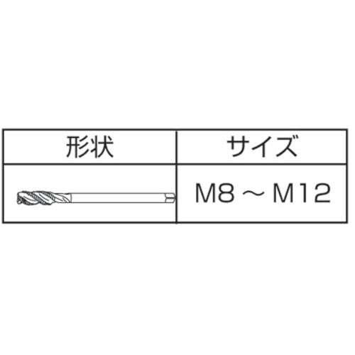 ヤマワ　アルミ材用スパイラルタップ　ＡＬ−ＳＰ　Ｐ３　Ｍ１２Ｘ１．７５　ALSP-M12　1 本