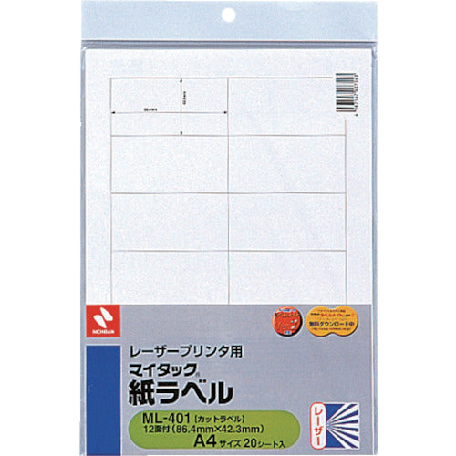 Nichiban Paper Label for Laser Printers ML-401 ML-401 1 piece