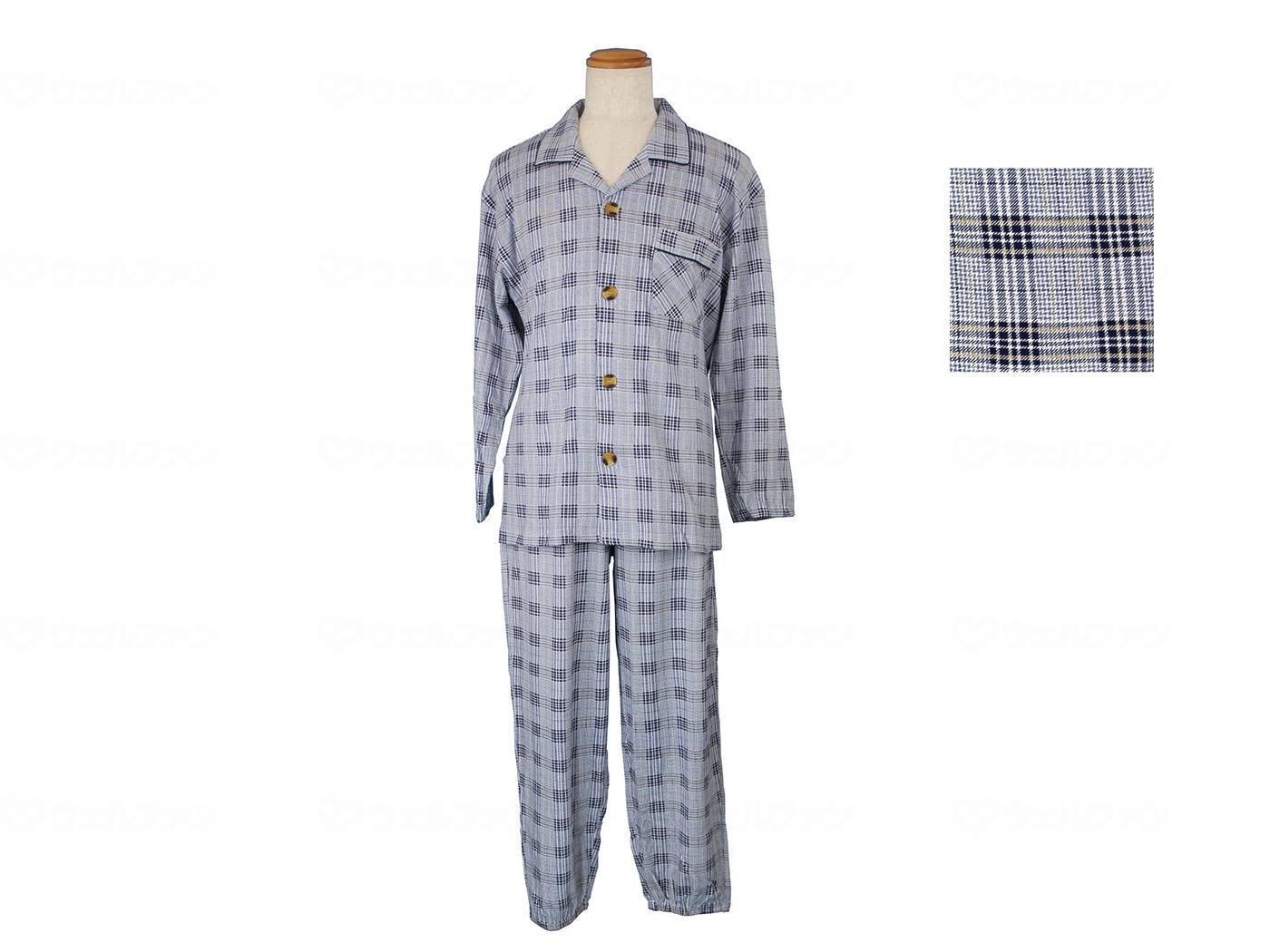 Hagoromo Cotton Industry Men's Relaxation Pajamas Blue M