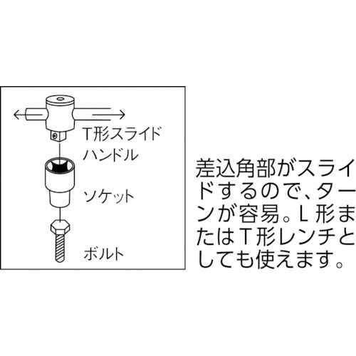 ＴＯＮＥ　Ｔ形スライドハンドル　差込角２５．４ｍｍ　全長６６０ｍｍ　415　1個