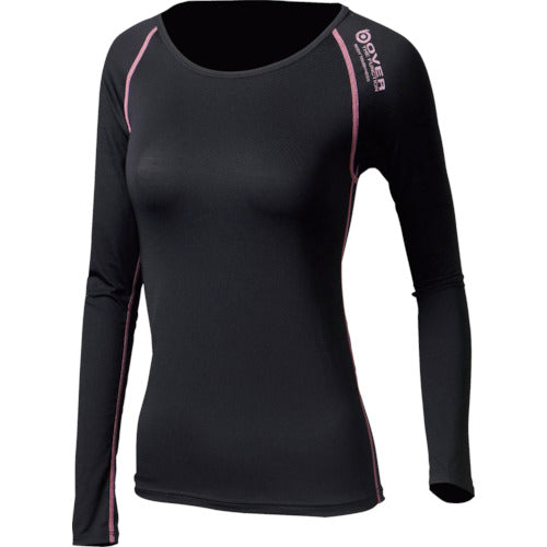 Otafuku BT Outlast Long Sleeve Crew Neck Shirt Women's Black/Pink L JW-539-40-L 1 pc
