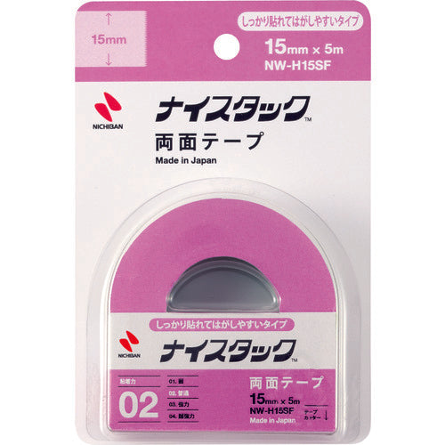 ニチバン　両面テープ　ナイスタックしっかり貼れてはがしやすいタイプ　ＮＷ−Ｈ１５ＳＦ　１５ｍｍＸ５ｍ　NW-H15SF　1巻