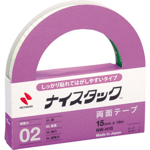 Nichiban Double-Sided Tape Nicetack Sticks firmly and is easy to remove NW-H15 15mm x 18m NW-H15 1 roll