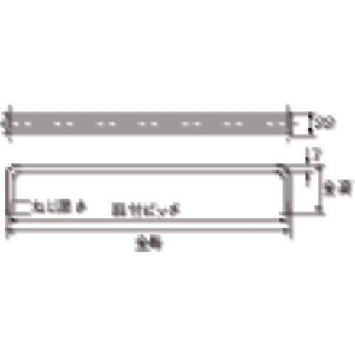 ＴＲＵＳＣＯ　溝付角型取手　ステンレス鏡面　全長２９５ｍｍ　全高５０ｍｍ　ねじＭ５深さ８　TGH-295　1 個