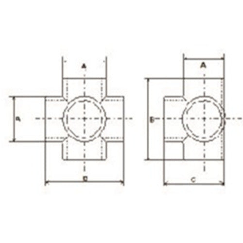 フジテック　パイプ継手五方エルボ・３２ｍｍ　B-28446　1 個