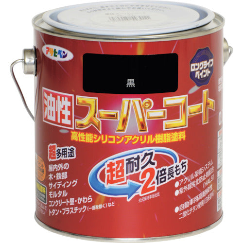 アサヒペン　油性スーパーコート　０．７Ｌ　黒色　543424　1缶