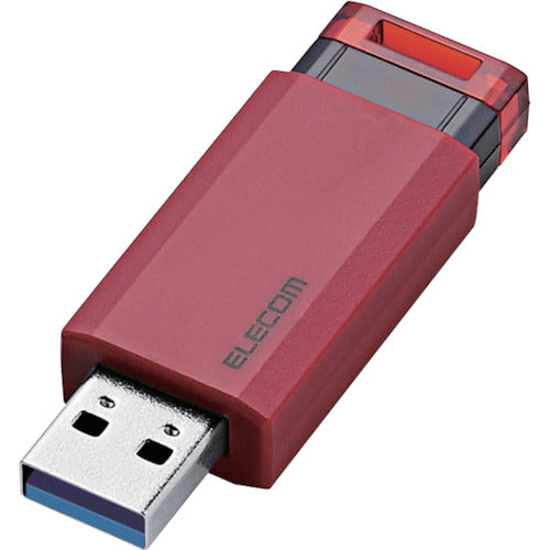 ELECOM USB 3.1 (Gen 1) compatible knock-type USB memory 64GB Red MF-PKU3064GRD 1 piece