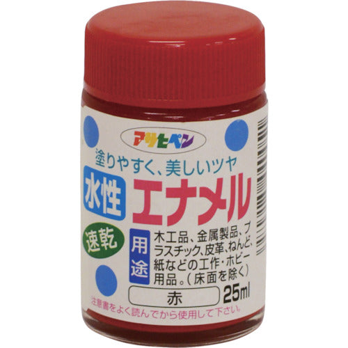 アサヒペン　水性エナメル　２５ＭＬ　赤　440051　1個