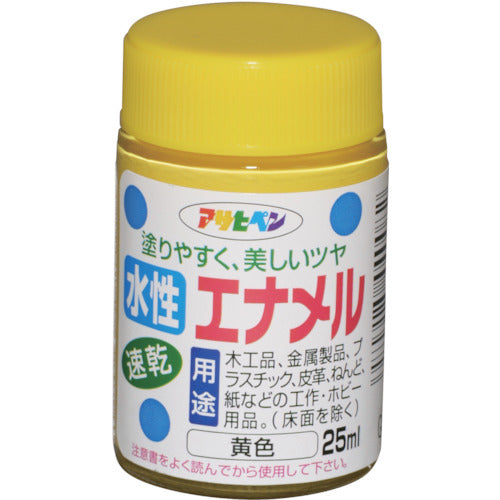 アサヒペン　水性エナメル　２５ＭＬ　黄色　440082　1個